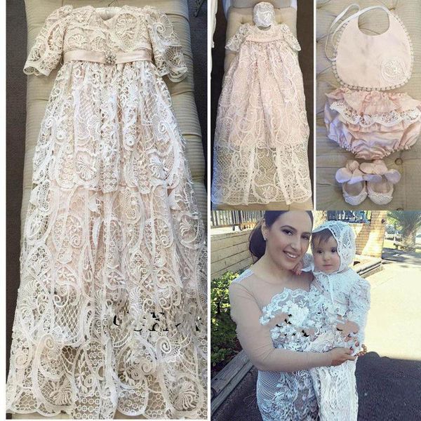 fast shipping lace christening gowns for baby girls long sleeves appliqued baptism dresses with bonnet first communication dress, White
fast shipping lace christening gowns for baby girls long sleeves appliqued baptism dresses with bonnet first communication dress, White