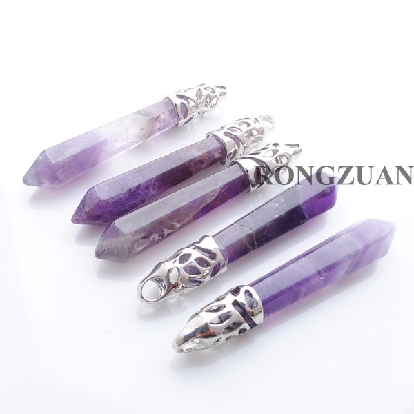 reiki amethyst pendant natural gemstone beads long hexagonal prism healing point necklace pendants men women jewelry dn3012, Silver
reiki amethyst pendant natural gemstone beads long hexagonal prism healing point necklace pendants men women jewelry dn3012, Silver