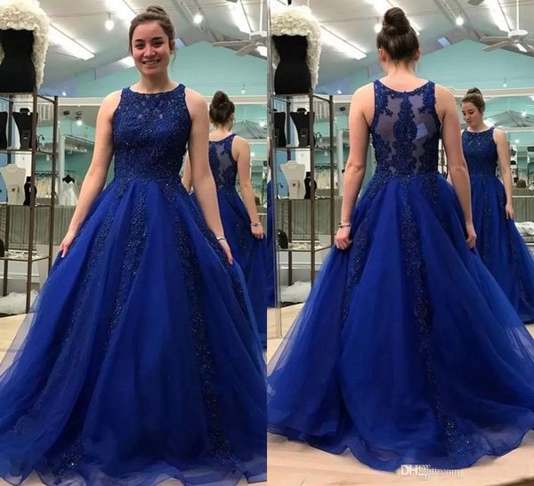 royal blue lace evening dresses beaded applqies custom made scoop neck sweep train tulle formal prom party gowns 2020 prom dresses, Black;red
royal blue lace evening dresses beaded applqies custom made scoop neck sweep train tulle formal prom party gowns 2020 prom dresses, Black;red