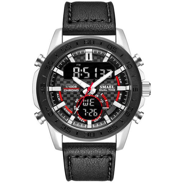 smael men watches fashion sport relogio masculino leather 1407 watch quartz business reloj hombre wristwatch, Slivery;brown
smael men watches fashion sport relogio masculino leather 1407 watch quartz business reloj hombre wristwatch, Slivery;brown