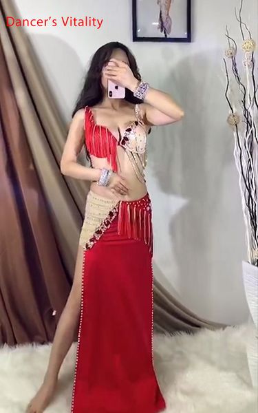 women belly dance group competition suit tassel bra glitter diamond skirt set drum oriental dancing wear stage outfits, Black;red
women belly dance group competition suit tassel bra glitter diamond skirt set drum oriental dancing wear stage outfits, Black;red