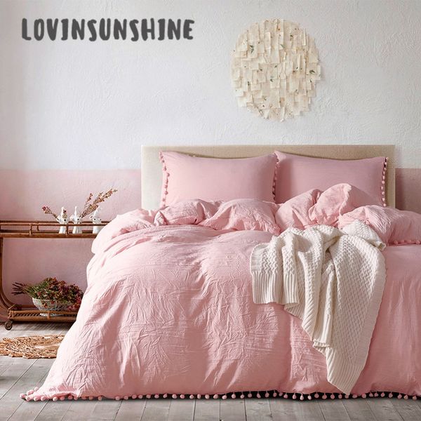 

lovinsunshine quilt cover set pink bedding sets wish furry little balls  size comforter sets ab#90