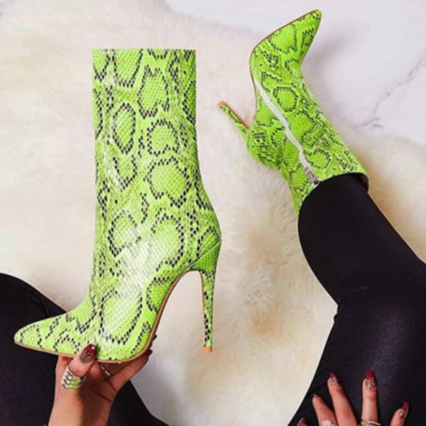 ultra thin high heels ankle boots fashion women pointed toe slim green snake print leather short booties ladies shoes p383, Black
ultra thin high heels ankle boots fashion women pointed toe slim green snake print leather short booties ladies shoes p383, Black
