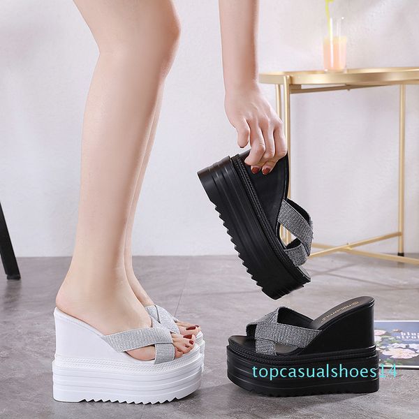 on a wedge women's genuine leather shoes slippers summer heeled mules platform peep toe slides low heels soft fabric super high t14, Black
on a wedge women's genuine leather shoes slippers summer heeled mules platform peep toe slides low heels soft fabric super high t14, Black