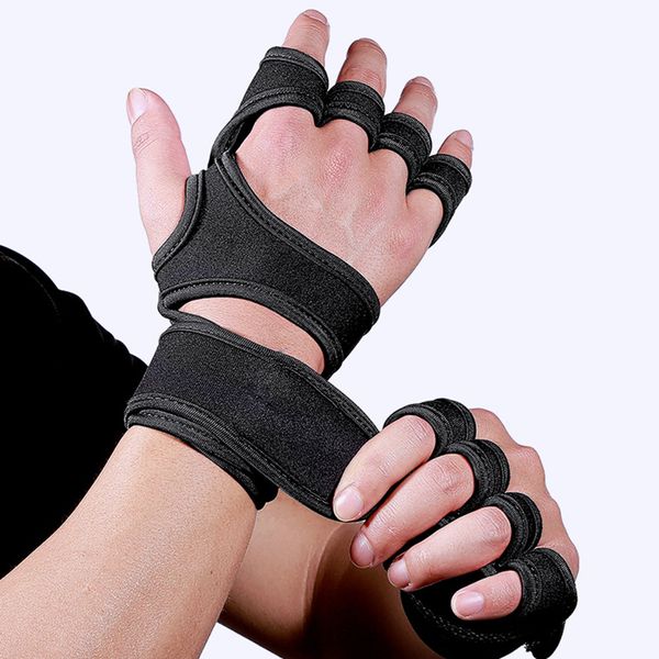 1 pair men women fitness gloves prevent calluses silicone gym workout weight lifting body building sports non slip wrist wrap, Black
1 pair men women fitness gloves prevent calluses silicone gym workout weight lifting body building sports non slip wrist wrap, Black