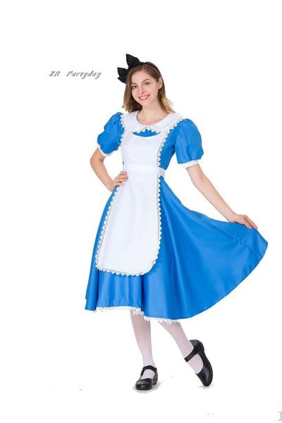women lady blue princess maid waitress cosplay drama stage performance costumes for women party christmas halloween navidad, Black;red
women lady blue princess maid waitress cosplay drama stage performance costumes for women party christmas halloween navidad, Black;red