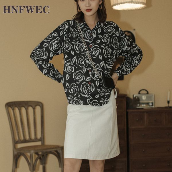 vintage black rose print long sleeve shirt korean loose blouse collared vintage shirt spring clothes for women t650, White
vintage black rose print long sleeve shirt korean loose blouse collared vintage shirt spring clothes for women t650, White