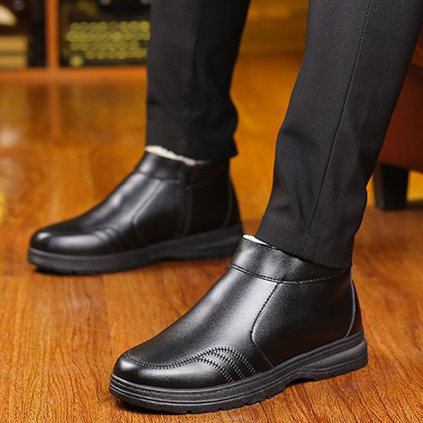 Retro Slip-on Ankle Boots men shoes New 2020 Leather Plus velvet short Boots For men Non-Slip Breathable Snow Boots, Black
Retro Slip-on Ankle Boots men shoes New 2020 Leather Plus velvet short Boots For men Non-Slip Breathable Snow Boots, Black