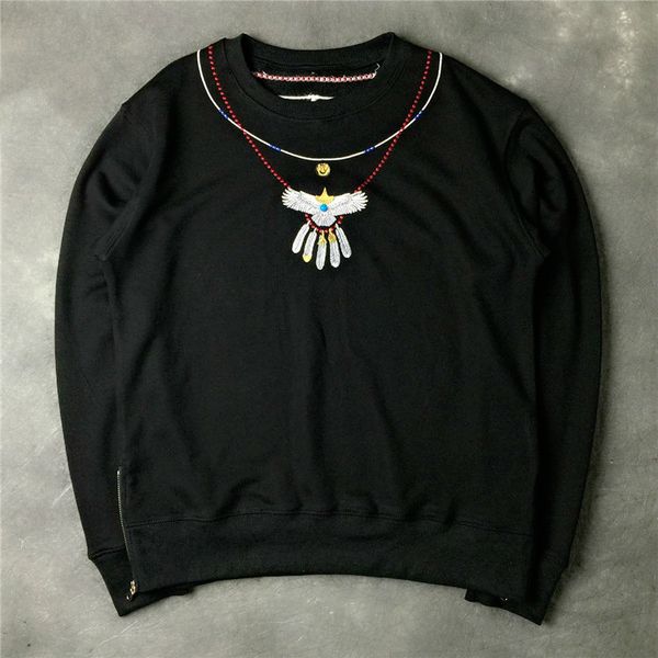 mens designer hoodies givh24 new fashion brand luxury embroidered necklace feather eagle side zipper guard, Black
mens designer hoodies givh24 new fashion brand luxury embroidered necklace feather eagle side zipper guard, Black