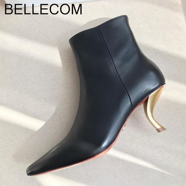 bellecom new women's leather tip bare women black boots metal fine-heeled shoes woman winter fashion boots
bellecom new women's leather tip bare women black boots metal fine-heeled shoes woman winter fashion boots