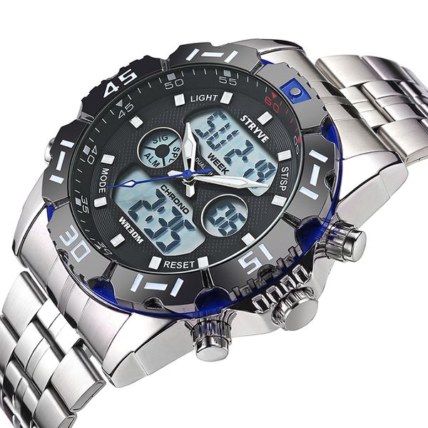 stryve 8011 wristwatches waterproof watches men led analog digital clock male army stainless digital watches relogio masculino, Slivery;brown
stryve 8011 wristwatches waterproof watches men led analog digital clock male army stainless digital watches relogio masculino, Slivery;brown