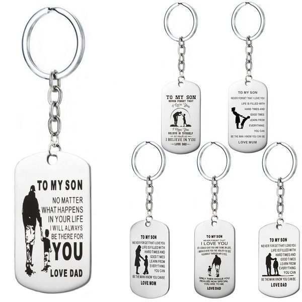 to my son dog tag keychain fashion fathers day family love gifts stainless steel z, Silver
to my son dog tag keychain fashion fathers day family love gifts stainless steel z, Silver