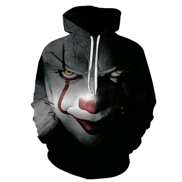 clown hoodie men women 3d clothes casual sweatshirt harajuku hip hop pullover funny jacket streetwear quality oversize hoodies, Black
clown hoodie men women 3d clothes casual sweatshirt harajuku hip hop pullover funny jacket streetwear quality oversize hoodies, Black