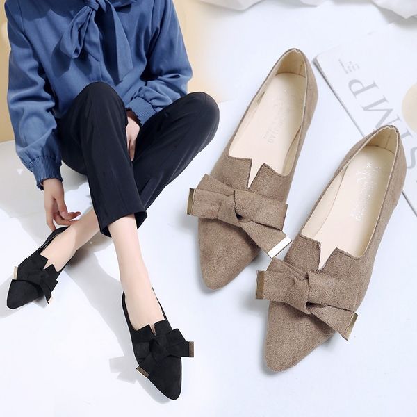spring women flats bowtie slip on flat shoes pointed toe casual shoes faux suede boat woman loafers zapatos mujer c7092, Black
spring women flats bowtie slip on flat shoes pointed toe casual shoes faux suede boat woman loafers zapatos mujer c7092, Black
