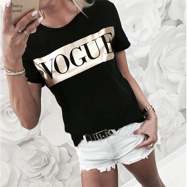женщины vogue печати t shirt женская письмо top лето с коротким рукавом хлопок tshirt o шеи футболки женские tee shirt, White
женщины vogue печати t shirt женская письмо top лето с коротким рукавом хлопок tshirt o шеи футболки женские tee shirt, White