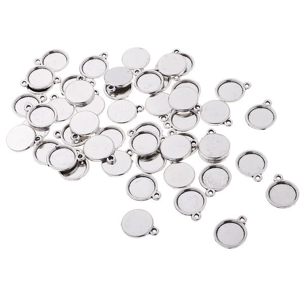 50 pieces bezel pendant trays round cabochon settings trays pendant blanks, 1cm diameter, silver, Black
50 pieces bezel pendant trays round cabochon settings trays pendant blanks, 1cm diameter, silver, Black