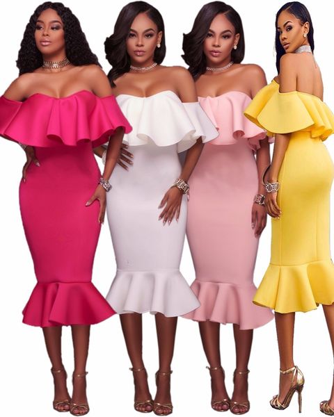 summer fashion ruffles pleated mid-calf dresses women strapless bodycon party dress vestidos, Black;gray
summer fashion ruffles pleated mid-calf dresses women strapless bodycon party dress vestidos, Black;gray