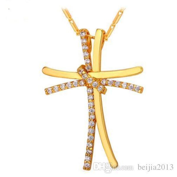 unique new double-layer gold cross pendant for women gift with crystal 18k real gold plated vintage jewelry cross necklace p785, Silver
unique new double-layer gold cross pendant for women gift with crystal 18k real gold plated vintage jewelry cross necklace p785, Silver