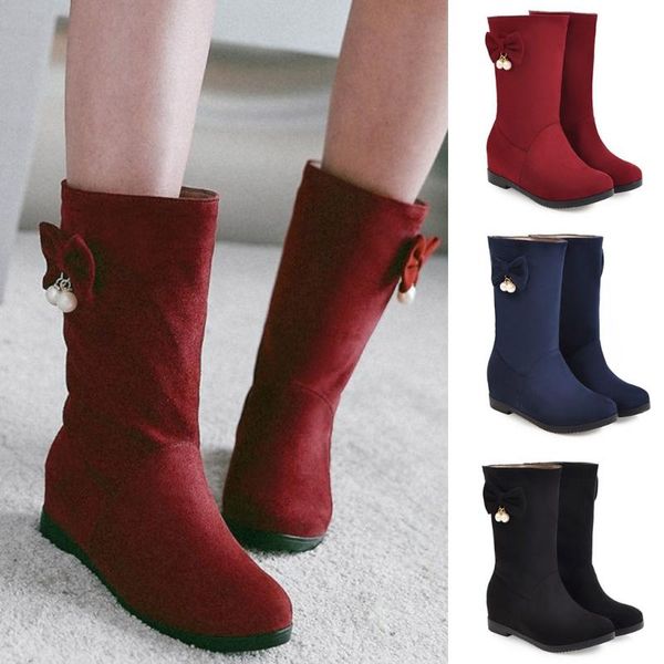 women boots fashion winter warm boots flat with warm high bow pearl outdoor plus velvet botas mujer, Black
women boots fashion winter warm boots flat with warm high bow pearl outdoor plus velvet botas mujer, Black
