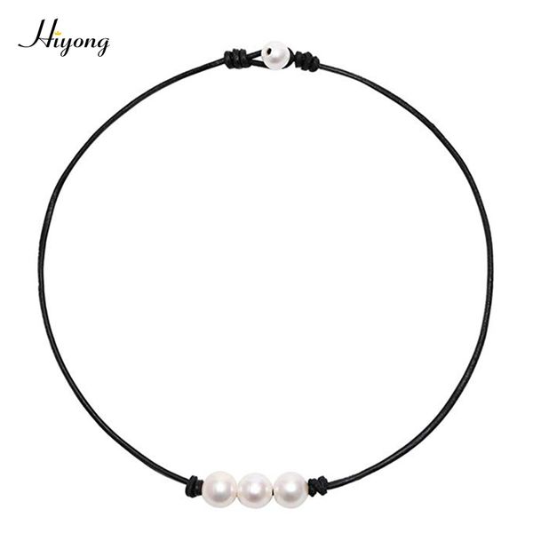 hiyong beach 3 cultured freshwater pearls white choker necklace on genuine leather cord knotted necklace handmade jewelry, Golden;silver
hiyong beach 3 cultured freshwater pearls white choker necklace on genuine leather cord knotted necklace handmade jewelry, Golden;silver