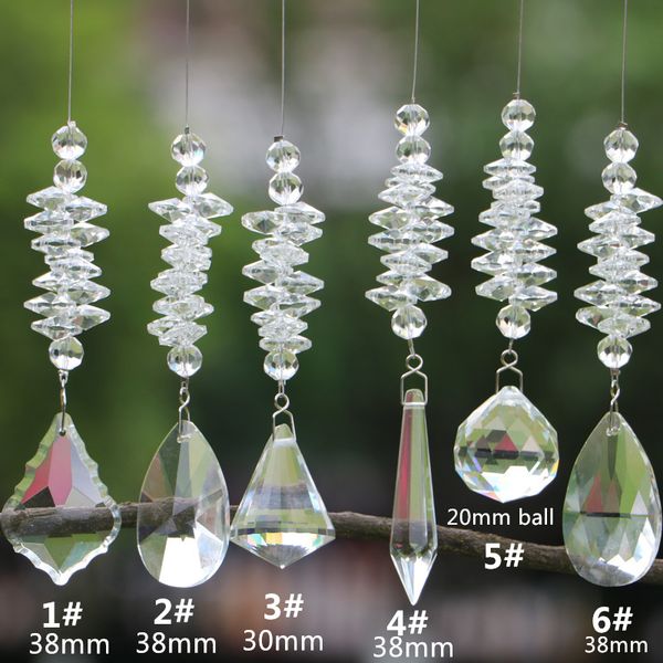 6pcs clear hanging rainbow crystal suncatcher feng shui prism pendant with octagon beads home garden decoration wqm182
6pcs clear hanging rainbow crystal suncatcher feng shui prism pendant with octagon beads home garden decoration wqm182