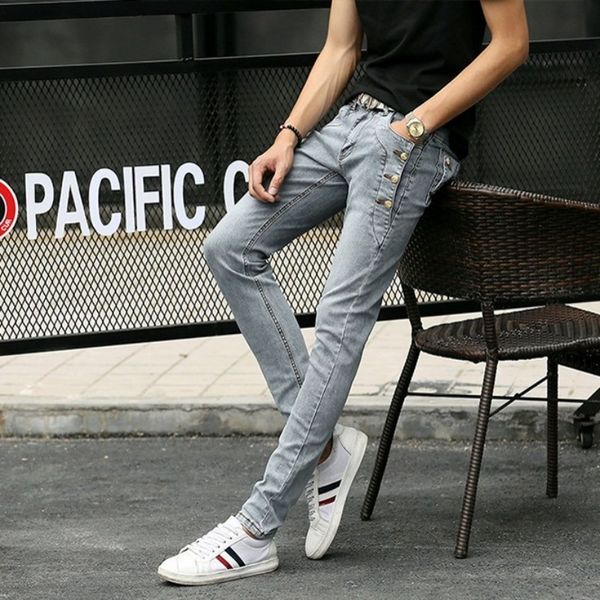 fashion mens jeans pencil pants autumn new skinny buttons slim fit denim pants casual long trousers cowboy jeans men streetwear, Blue
fashion mens jeans pencil pants autumn new skinny buttons slim fit denim pants casual long trousers cowboy jeans men streetwear, Blue