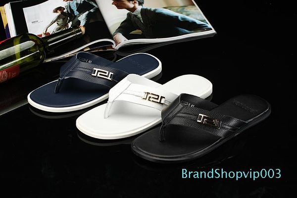 genuine leather summer men casual flat sandals 2016 men leather sandals flip-flops beach slippers black blue white sandals heels size 38-44 
genuine leather summer men casual flat sandals 2016 men leather sandals flip-flops beach slippers black blue white sandals heels size 38-44