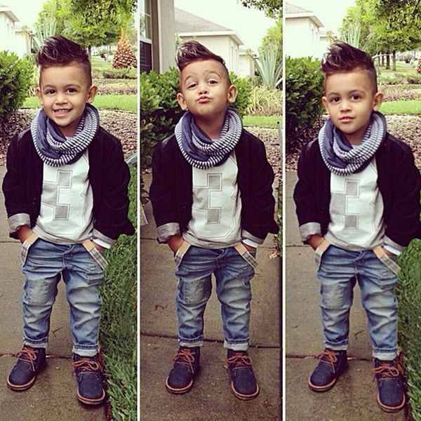 children's foreign trade children's suit black coat +t-shirt+jeans three-piece clothing ins, White
children's foreign trade children's suit black coat +t-shirt+jeans three-piece clothing ins, White