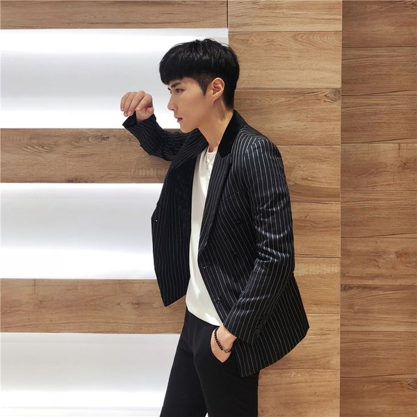summer casual striped suit men's youth tide korean version of the slim professional handsome british small suit, White;black
summer casual striped suit men's youth tide korean version of the slim professional handsome british small suit, White;black