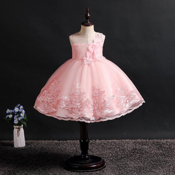 children's catwalk dress sleeveless middle and small children lace embroidered princess wedding dress fluffy skirt, Red
children's catwalk dress sleeveless middle and small children lace embroidered princess wedding dress fluffy skirt, Red
