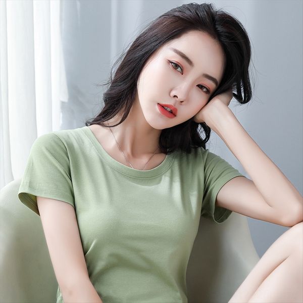 women's 2020 cotton breathable solid color slim short sleeve round collar 1688 women's t-shirt 2020 cotton breathable solid color, White
women's 2020 cotton breathable solid color slim short sleeve round collar 1688 women's t-shirt 2020 cotton breathable solid color, White