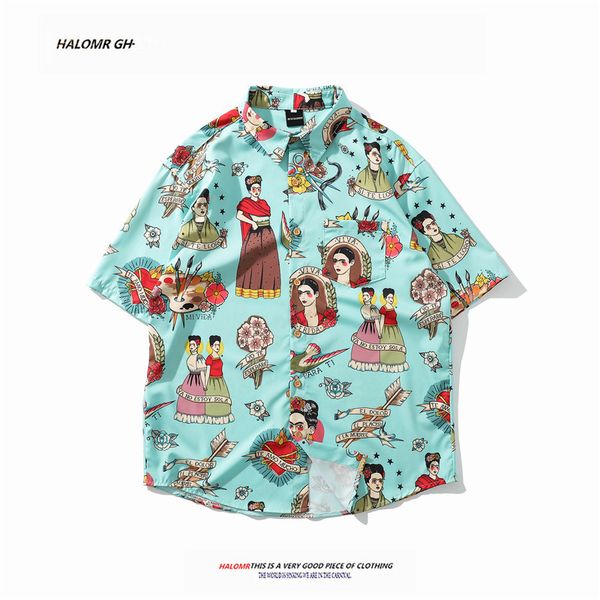 men holiday hawaiian beach shirts fashion designer printing shirts streetwear summer casual short sleeve loose blouses, White;black
men holiday hawaiian beach shirts fashion designer printing shirts streetwear summer casual short sleeve loose blouses, White;black