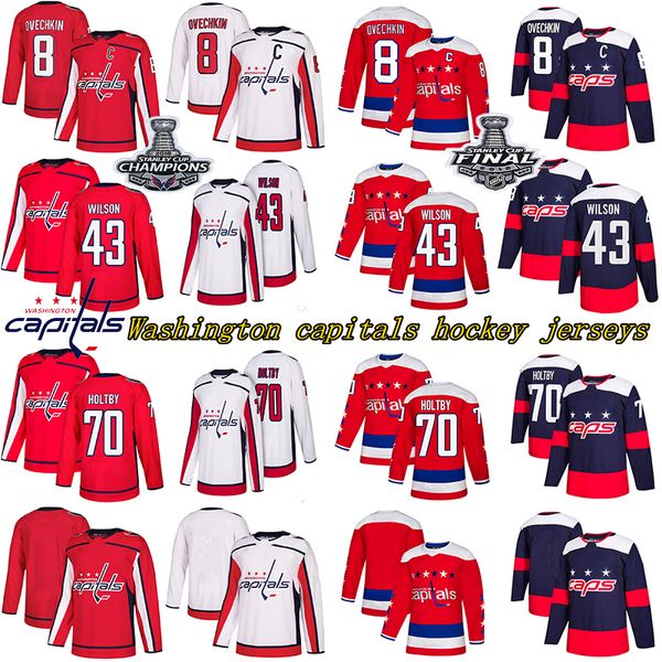 stanley cup champions washington capitals 8 alex ovechkin 77 tj oshie 70 braden holtby 43tom wilson 92 evgeny kuznetso hockey jerseys, Black;red 
stanley cup champions washington capitals 8 alex ovechkin 77 tj oshie 70 braden holtby 43tom wilson 92 evgeny kuznetso hockey jerseys, Black;red