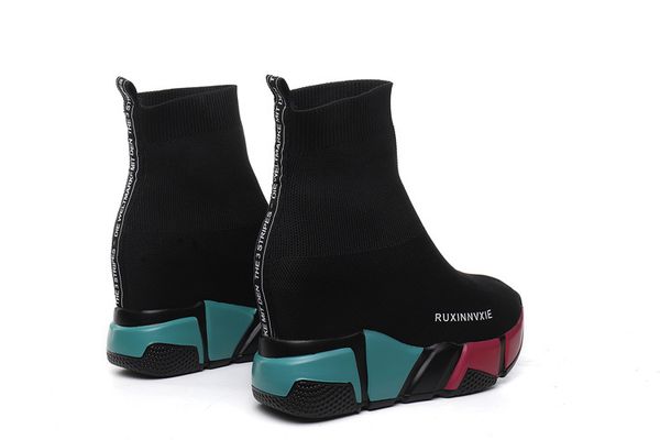 sock boots woman hided wedge platform female casual shoes 2019 autumn new wedge lady knitting short ankle boots platform, Black
sock boots woman hided wedge platform female casual shoes 2019 autumn new wedge lady knitting short ankle boots platform, Black