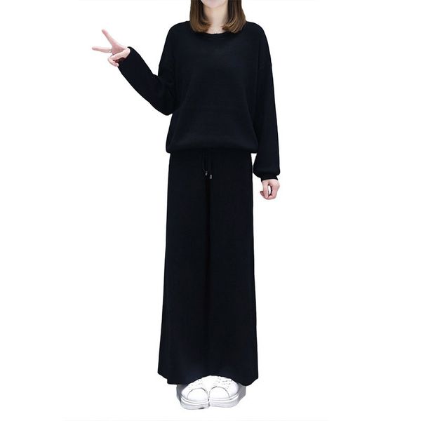 2 piece set long sleeve o-neck women +loose long pants plus size spring autumn fashion women solid clothing casual sets, White
2 piece set long sleeve o-neck women +loose long pants plus size spring autumn fashion women solid clothing casual sets, White