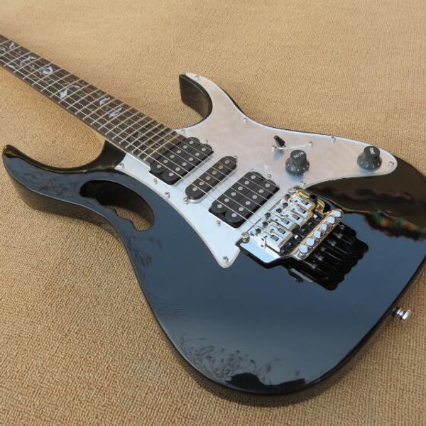 black jem tree of life inlay chrome hardwares white pickguard tremolo electric guitar,customizedib-3
black jem tree of life inlay chrome hardwares white pickguard tremolo electric guitar,customizedib-3