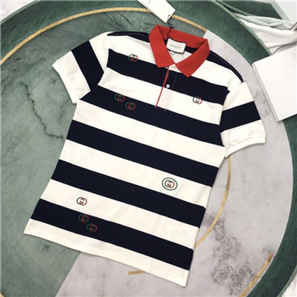 luxury 2020 summer new letter embroidery lapel paul short-sleeved shirt european station tide brand hit color horizontal stripe polo shirt, Black;brown
luxury 2020 summer new letter embroidery lapel paul short-sleeved shirt european station tide brand hit color horizontal stripe polo shirt, Black;brown