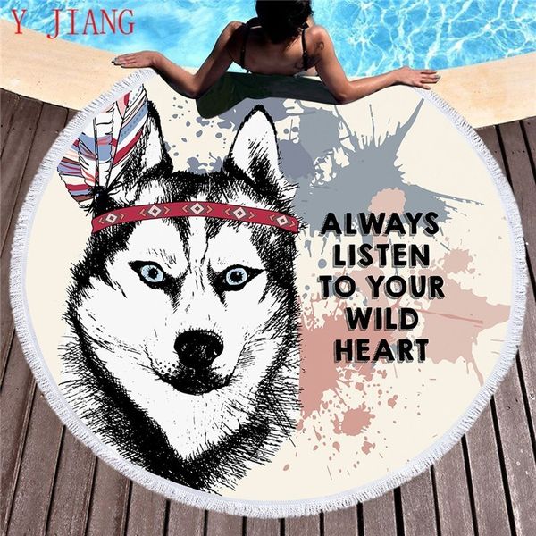 150cm round beach towel with tasels adults wolf printed microfiber with tassel towel blanket large soft blankets
150cm round beach towel with tasels adults wolf printed microfiber with tassel towel blanket large soft blankets
