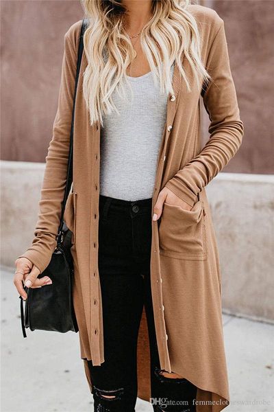 cardigan womens sweaters long solid color loose ladies sweaters fashion female clothing with button, White;black
cardigan womens sweaters long solid color loose ladies sweaters fashion female clothing with button, White;black