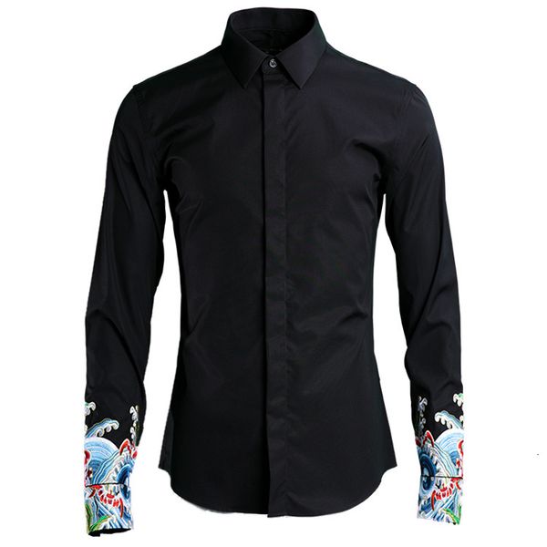 luxury sleeve embroidered men shirt fashion white black long sleeve dress shirts men trend mens shirts casual slim fit
luxury sleeve embroidered men shirt fashion white black long sleeve dress shirts men trend mens shirts casual slim fit