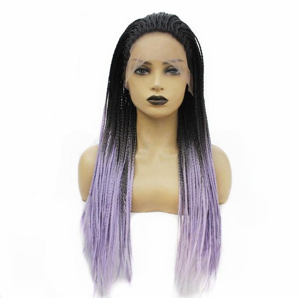 ombre purple micro braided wig with baby hair heat resistant fiber hair synthetic lace front wigs for women natural hairline, Black
ombre purple micro braided wig with baby hair heat resistant fiber hair synthetic lace front wigs for women natural hairline, Black