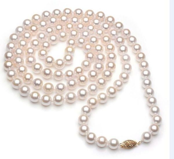 fine pearls jewelry 35 inch 7-8mm perfect akoya white pearl necklace 14k yellow gold clasp, Silver
fine pearls jewelry 35 inch 7-8mm perfect akoya white pearl necklace 14k yellow gold clasp, Silver