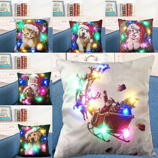 led light luminous pillow case linen pillow covers cushion cover santa claus dog pillowcase sofa car decor 8 style an2017
led light luminous pillow case linen pillow covers cushion cover santa claus dog pillowcase sofa car decor 8 style an2017