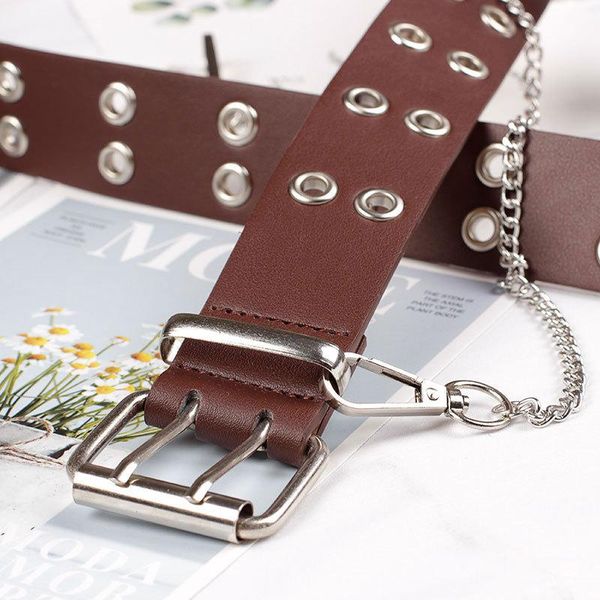 new female belt punk hip-hop style imitation leather fashion trend pin buckle jeans decorative waist chain belts for women belt buckle, Black;brown
new female belt punk hip-hop style imitation leather fashion trend pin buckle jeans decorative waist chain belts for women belt buckle, Black;brown