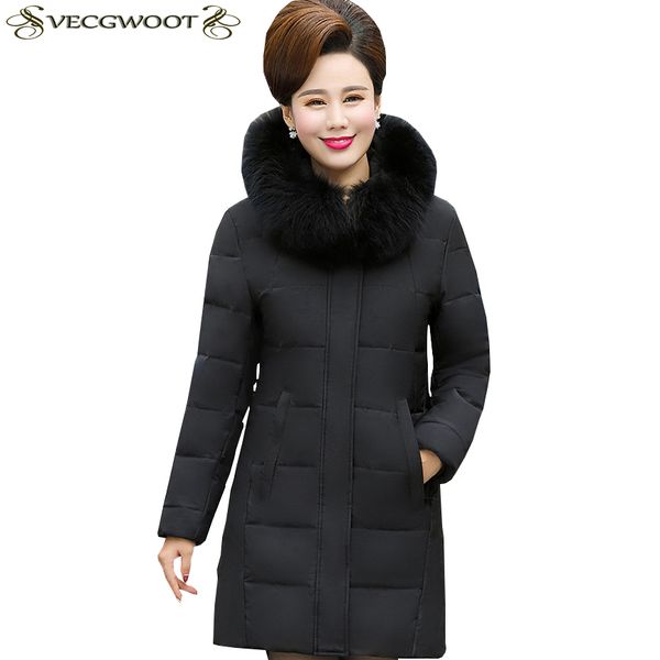 middle aged female long fur collar down jacket women winter new jacket women solid color plus size hooded warm down s563, Black
middle aged female long fur collar down jacket women winter new jacket women solid color plus size hooded warm down s563, Black