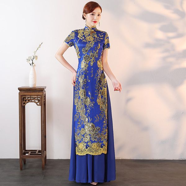 lace flower evening party dress vintage aodai cheongsam chinese women stage show qipao vestido plus size gown 3xl 4xl 5xl, Red
lace flower evening party dress vintage aodai cheongsam chinese women stage show qipao vestido plus size gown 3xl 4xl 5xl, Red