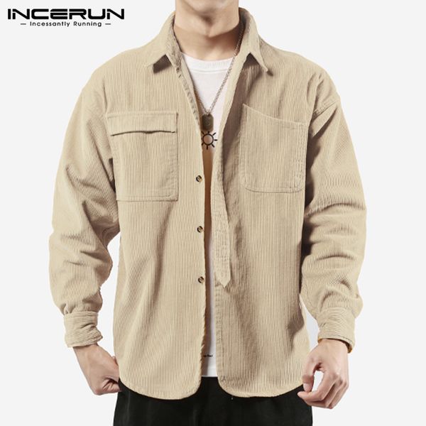 incerun men corduroy shirts solid color long sleeve brand casual lapel loose fashion basic shirt men outerwear streetwear camisa, White;black
incerun men corduroy shirts solid color long sleeve brand casual lapel loose fashion basic shirt men outerwear streetwear camisa, White;black