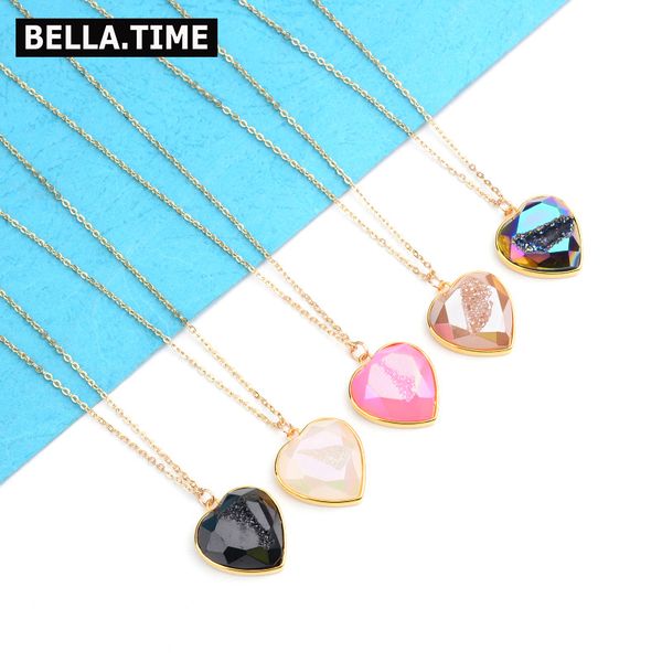 trendy heart natural druzy pendant gold chain necklace handmade adjustable drusy stone jewelry boho short choker necklace nks236, Silver
trendy heart natural druzy pendant gold chain necklace handmade adjustable drusy stone jewelry boho short choker necklace nks236, Silver