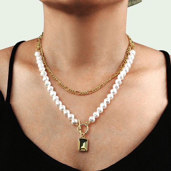 fashion popular pearl multi-layer necklace accessories personality trend rhinestone pendant necklace women, Silver
fashion popular pearl multi-layer necklace accessories personality trend rhinestone pendant necklace women, Silver