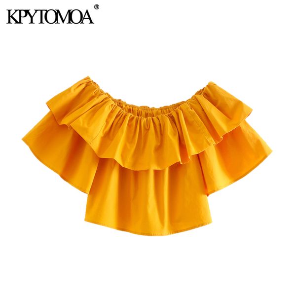 kpytomoa women 2020 sweet fashion ruffled trims cropped blouses vintage slash neck short sleeve female shirts blusas chic, White
kpytomoa women 2020 sweet fashion ruffled trims cropped blouses vintage slash neck short sleeve female shirts blusas chic, White